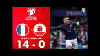 France vs Gibraltar 14 0 Highlights   All Goals 2023   Qualifier EURO 2024   Mbappe Hattrick Goal720