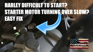 Harley Hard To Start-Slow Starter Motor-Easy Fix | Techn' Moto