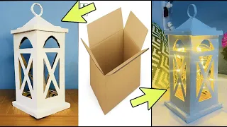 DIY-cardboard lemp | How to make a cardboard| starry cardboard lempshade | table lemp making at home