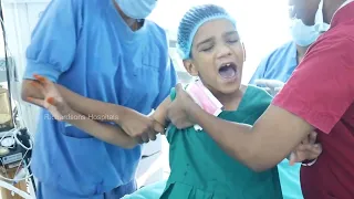 Boy Crying Before Surgery given Anesthesia and Put to sleep