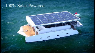 Azura Marine Aquanima 40 "Solar Eclipse" Solar Catamaran Powered by the Sun: Tesla of the Seas!