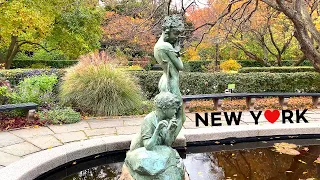 [4K]🇺🇸 NYC  Walk: Autumn Vibes: Central Park & Upper East Side🍁🍂, Drone Footage/ Nov. 2021