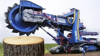 Dangerous Fast Monster Stump Removal Machines , Logging Wood Truck Operator & Wood Sawmill Machines