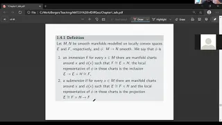 Infinite-dimensional geometry 1.4 Elements of differential geometry: submersions and immersion