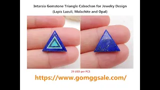 Triangle Cabochon for Jewelry Design/Intarsia with Lapis Lazuli,Malachite,Opal/English Pronunciation