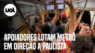 Apoiadores lotam metrô de São Paulo a caminho da Paulista para comemorar com Lula