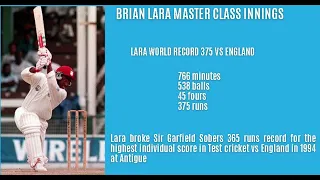 Brian Lara 375 vs England world record in 1994.