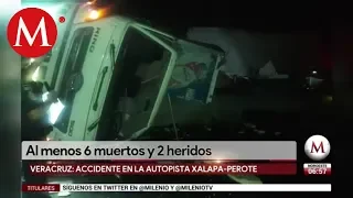 Al menos 6 muertos y 2 heridos tras accidente vial en Veracruz