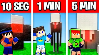 NOOB VS PRO: CONSTRUIR SLENDERMAN EM 5 MINUTOS / 1 MINUTOS / 10 SEGUNDOS NO MINECRAFT!!