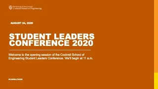 2020 Student Leaders Conference Welcome Session and Leadership Panel