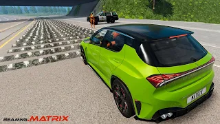 Cars vs 500 Speed Bumps x Ledges x Train Tracks | BeamNG Drive