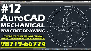 #12 || AUTOCAD MECHANICAL PRACTICE DRAWING ||