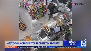 West Covina Police officer stops armed robbery in progress