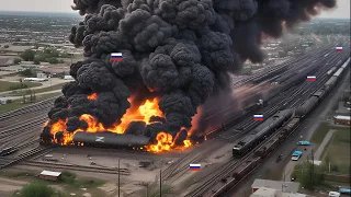 JUST HAPPENED! All Russian oil trains were destroyed by the US Army in Crimea