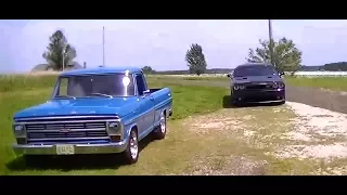 1968 F100 Coyote BURNOUT & Chased by 6.4 Hemi!