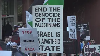 Protesters hold 'Justice for Palestine' rally at City Hall