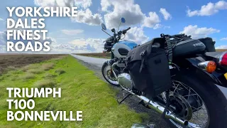 Most scenic Motorcycle Roads in the Yorkshire Dales | On my Triumph Bonneville T100 | Solo road Trip