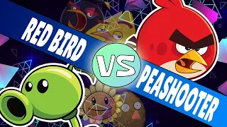 Red VS. Peashooter - (angry Birds VS.  Plants vs. Zombies) - sprite animation.
