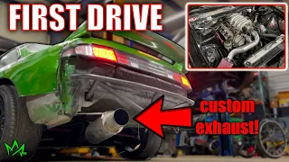 FIRST DRIVE! 1 Week 3UZ Engine Swap into Nissan 240sx before Gridlife!