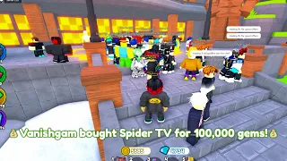 😳I SOLD SPIDER TV FOR 100K GEMS 💎  | Toilet Tower Defense EPISODE 72