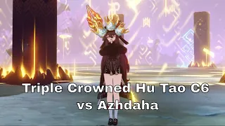 Triple Crowned Hu Tao C6 vs Azhdaha Solo | Genshin Impact