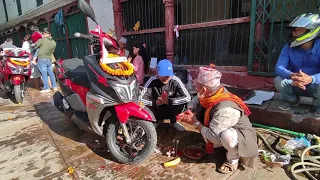 New scooter pooja in bhadrakali mandir/R1 vlogs Nepal 😁😁