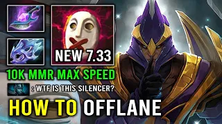 How to Offlane Silencer in 7.33 Like a 10K MMR with Max ATK Speed Moon Shard Arcane Blink Dota 2