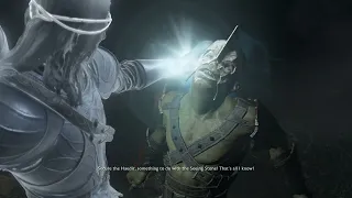 "You've helped me greatly. Take this new helmet." - Shadow of War