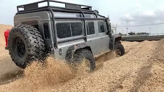 RC Car : TRX4 Defender Riverside Sandy beach Run #3.