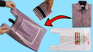 REUSABLE SHOPPING BAG / Recycling An Old Shirt Into A Shopping Bag  / DIY Bag / Recycling Old Cloth