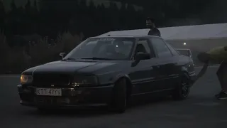 Audi 80 quattro 2.7 single turbo burnout powerslide