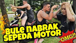 BULE NABRAK POHON SAAT NAIK SEPEDA MOTOR, BAGUS ISTRI NASTASYA SHINE BIKIN EMOSI SAMPAI DARAH TINGGI