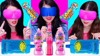 ASMR Candy Race Pink and Blue with Closed Eyes | Eating Sounds LiLiBu