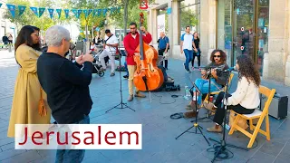 JERUSALEM TODAY. Walk Through the City Center in Search of Street Musicians