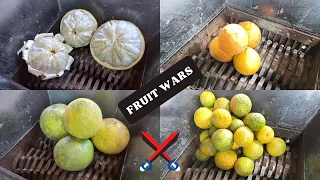 FRUITS WAR WITH FAST SHREDDER MACHINE - Shredding Challenge Mixed Fruits