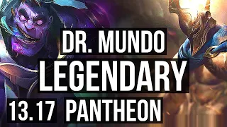 DR. MUNDO vs PANTHEON (TOP) | 13/0/2, Legendary, 6 solo kills | EUW Diamond | 13.17