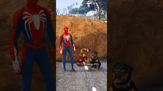 GTA V : HULK SPIDERMAN AND DOG SAVING IRON MAN | #shorts #gta5