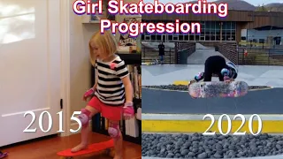 Girl Skateboarding Progression Over Five Years