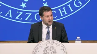 Palazzo Chigi, conferenza stampa del 27 giugno 2023 del ministro Matteo Salvini