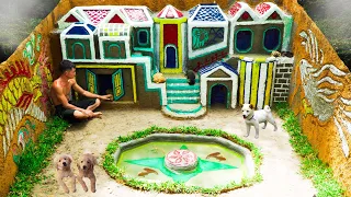 60 Days Building Modern Underground Room For Dogs And Red Fish Swimming Pool In Underground House