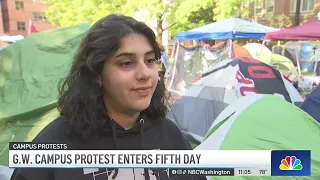 George Washington University pro-Palestinian protest enters fifth day | NBC4 Washington