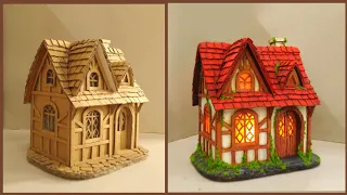 DIY Fairy House Using Cardboard /Making DIY Fantasy Cottage In The Woods