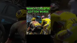 WOUT VAN AERT avoids disaster #shorts #cyclingguy #woutvanaert #tourdefrance2022