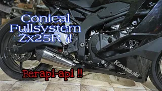 Knalpot Zx25R Underbelly, Conical Endcap Carbon ,soft and powerful