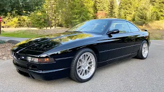 49k Mile 1991 BMW 850i 6 Speed Walk-Around & Drive for Bring a Trailer