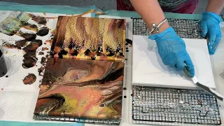 Acrylic Pouring ~metallic earthy colours learn TOP 4 EASY ACRYLIC POURING TECHNIQUES~ Fluid art