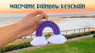 Macrame Rainbow TUTORIAL#1 | DIY Keychain for beginners | Cross pattern STEP BY STEP | WeaveyStudio