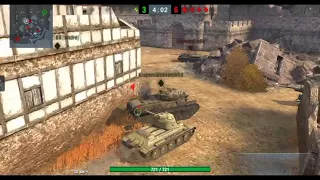 Крутой бой 1 против 4 и колобанов на т34! World of tanks blitz!!!