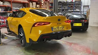 Garage Whifbitz Toyota Supra A90 titanium exhaust start up noises!