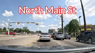 4K North Main St summer driving Houston Texas